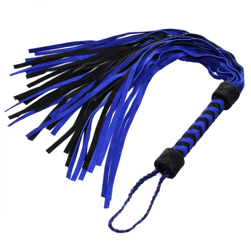Strict Leather Black and Blue Suede Flogger - Image 1