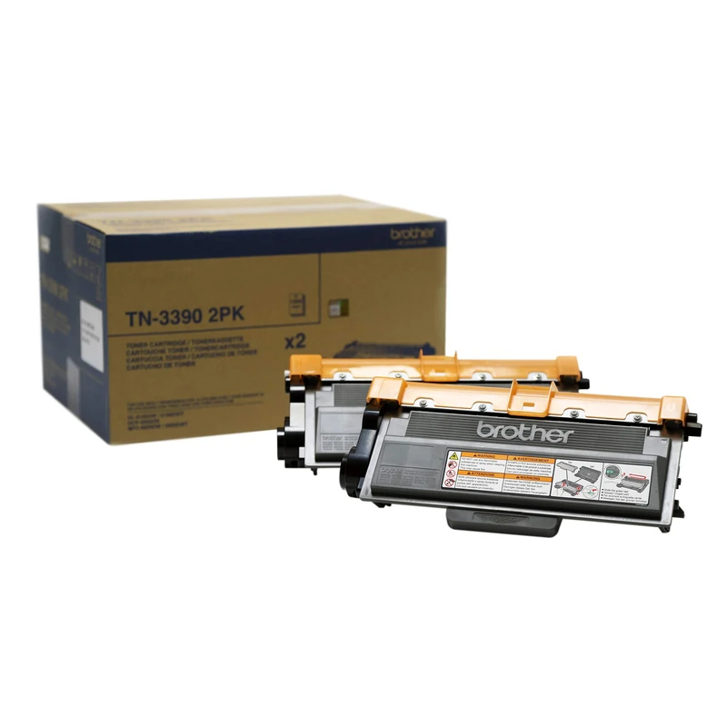Brother TN-3390 Toner Cartridges, Black, Twin Pack, Super High Yield, Includes 2 x Toner Cartridges, Brother Genuine Supplies - Image 1
