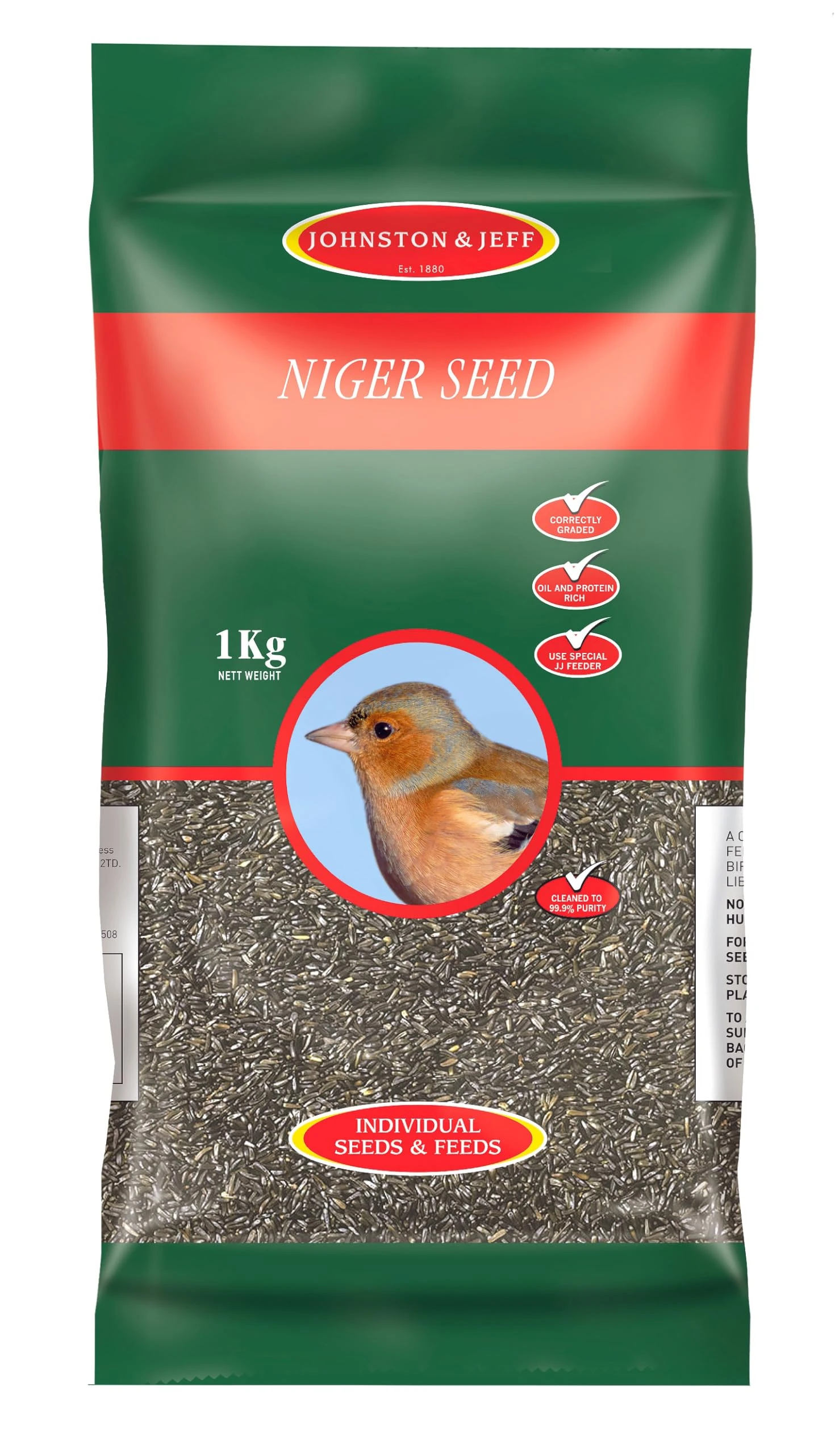 Johnston & Jeff 1kg Niger Seed Premium Wild Bird Food Wildlife