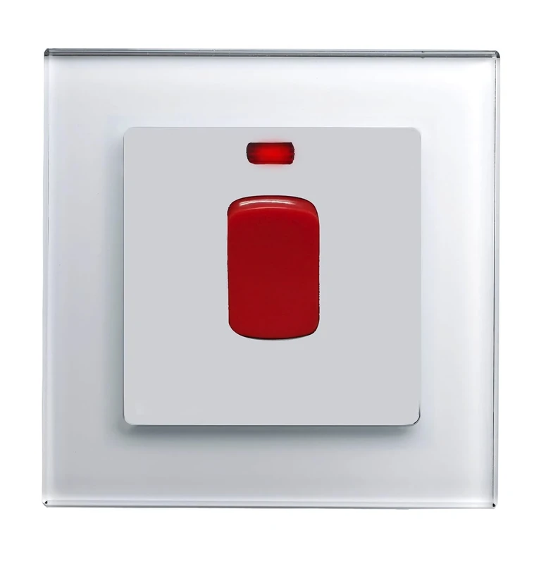 Retrotouch 45A Cooker switch with Neon DP, White PG