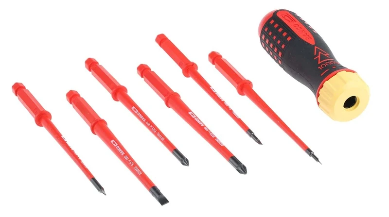 Bahco 808062 Ratcheting Screwdriver with Interchangeable Blades, Multi-Colour, Set of 6 Piece