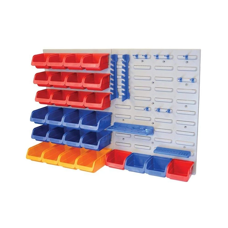 Faithfull FAIPAN43 Storage Bin Set with Wall Panels (43 Pieces),Grey