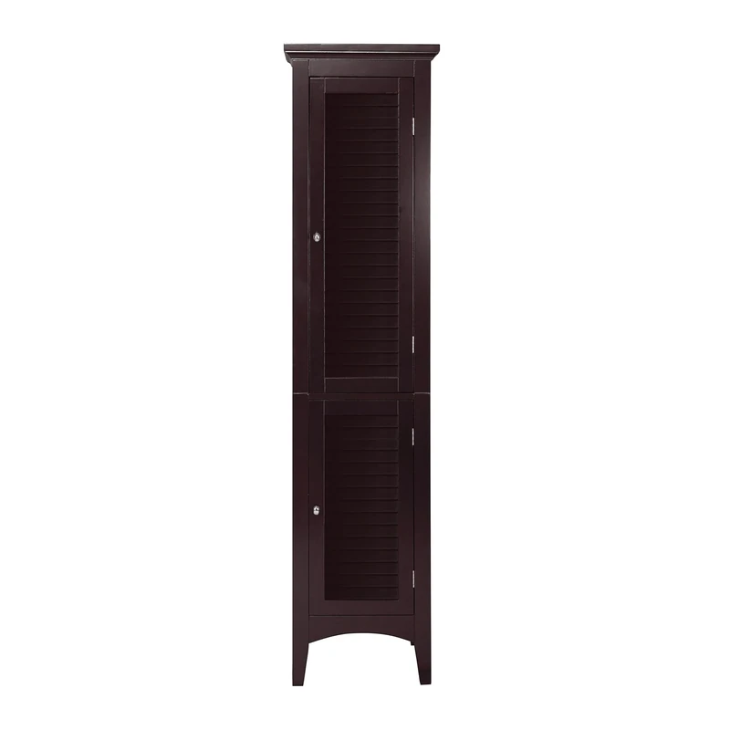 VERSANORA Teamson Home Bathroom Brown Wooden Standing Tall Cabinet Unit ELG-598