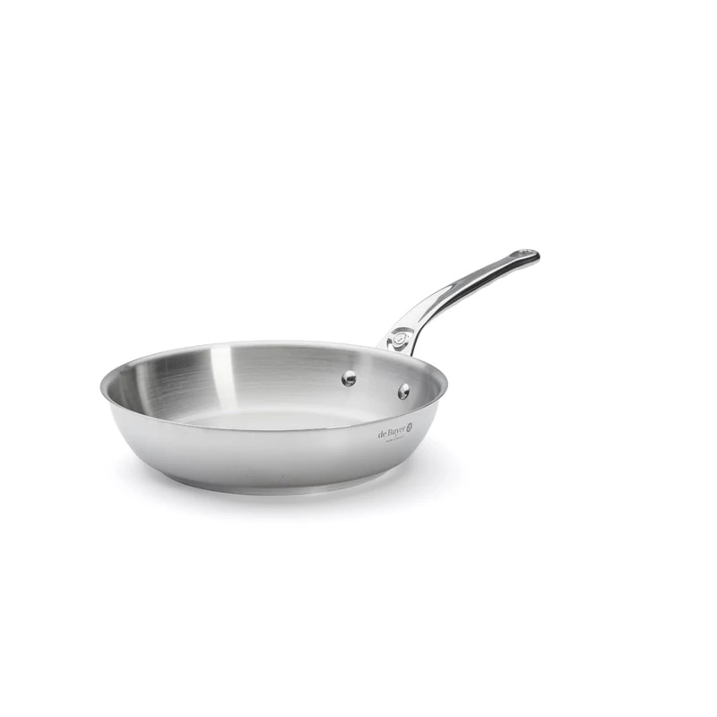 De Buyer Milady Stainless Steel Frying Pan with Handle, Silver