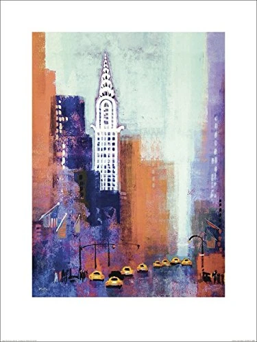 The Art Group "Manhattan Chrysler Building Colin Ruffell Art Print, Multi-Colour, 60 x 80 x 1.3 cm