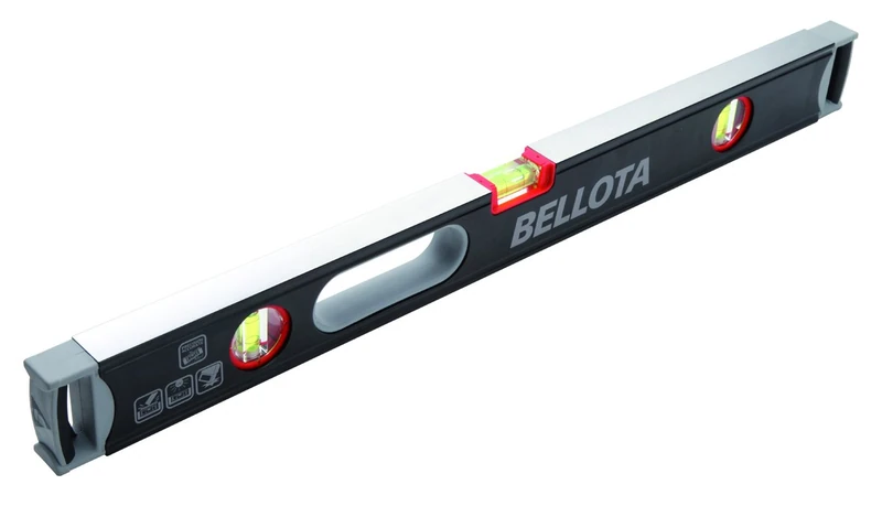 Bellota 50107-120 EXTRASTRONG Tubular spirit level 120 cm with vial sensitivity of 0.5 mm/m and user-friendly reinforced handles