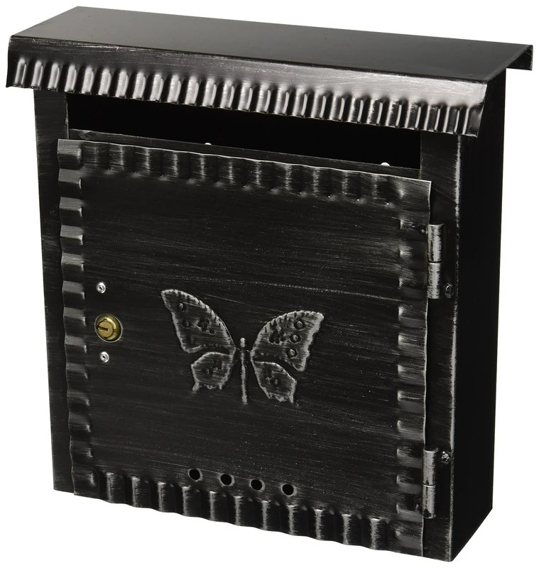 Vigor Blinky 27340-10 Letter Box Small Antique Look Wrought Iron 22 x 8 x 25 cm