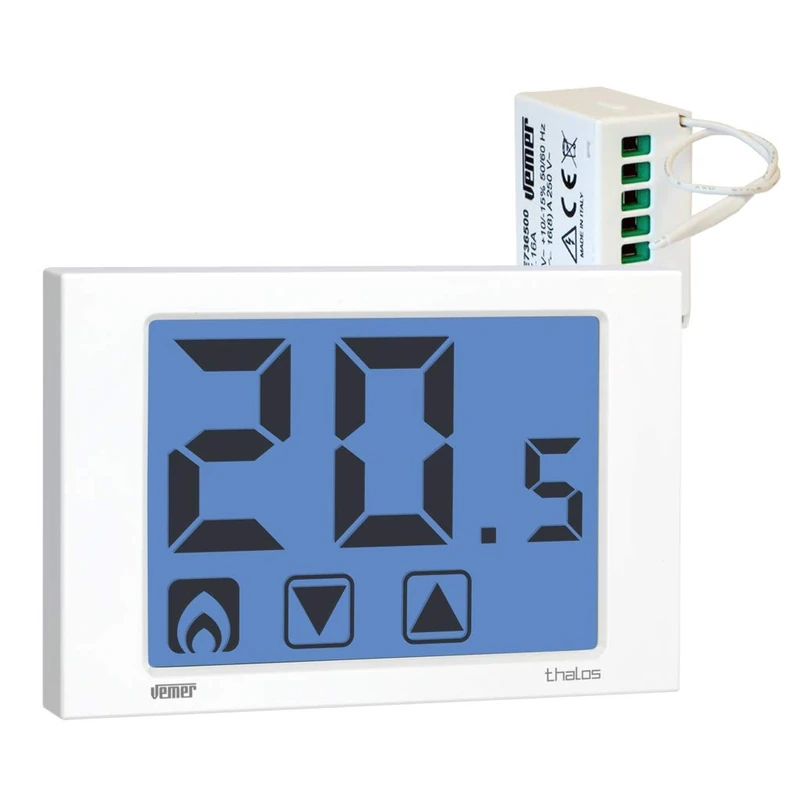 VEMER VE482600 model SET THALOS RF BIANCO Set thermostat Thalos RF + remote actuator RX.16A. Color white