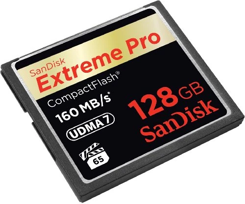 SanDisk Extreme Pro 128 GB 160 MB/s Compact Flash Memory Card - Black/Gold/Red