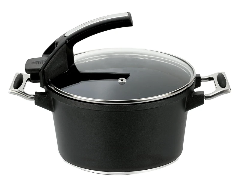 Pensofal Pen8105 Saucepan 2 handles with glass lid, diam. 20cm, in gift box, Suprema Bioceramix range, Black