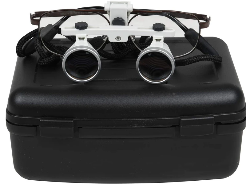 GIMA - Binocular Loupes, Magnifying Glasses, Traditional Line, Magnification 2.5X, Working Distance 340 mm, Field of View 80 mm, Supplied in a Case - Image 1