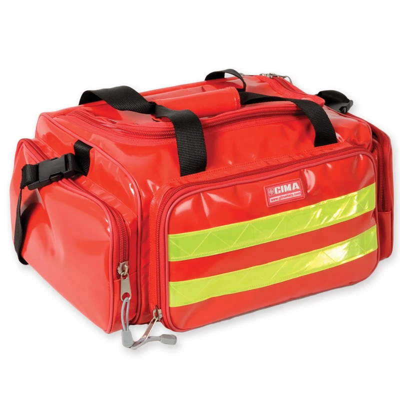 GIMA 27165 - Emergency Bag, Red Colour, Polyester, Emergency, Trauma, Rescue, Medical, First Aid, Nurse, Paramedic Multi Pocket Bag, 35x45x21 cm