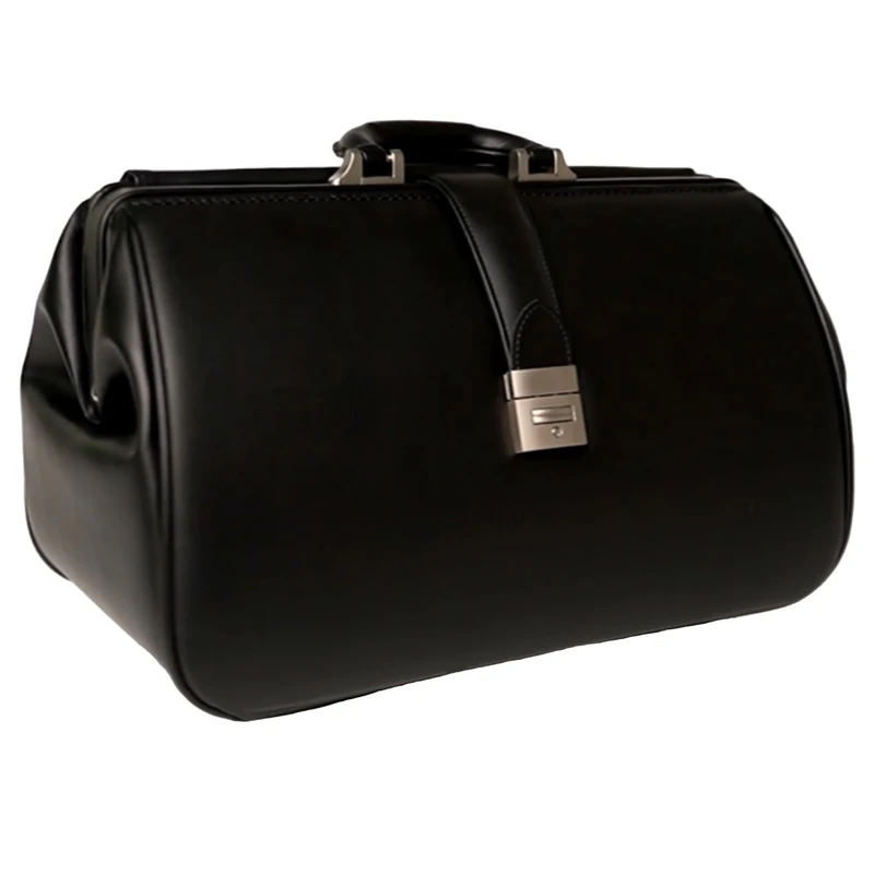 GIMA Simulated leather medical bag, KANSAS model, black colour, for doctors, gp, nurses, therapists