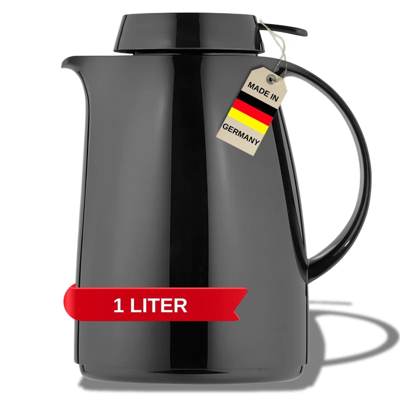 Helios Servitherm Vacuum Jug Black 1 Litre