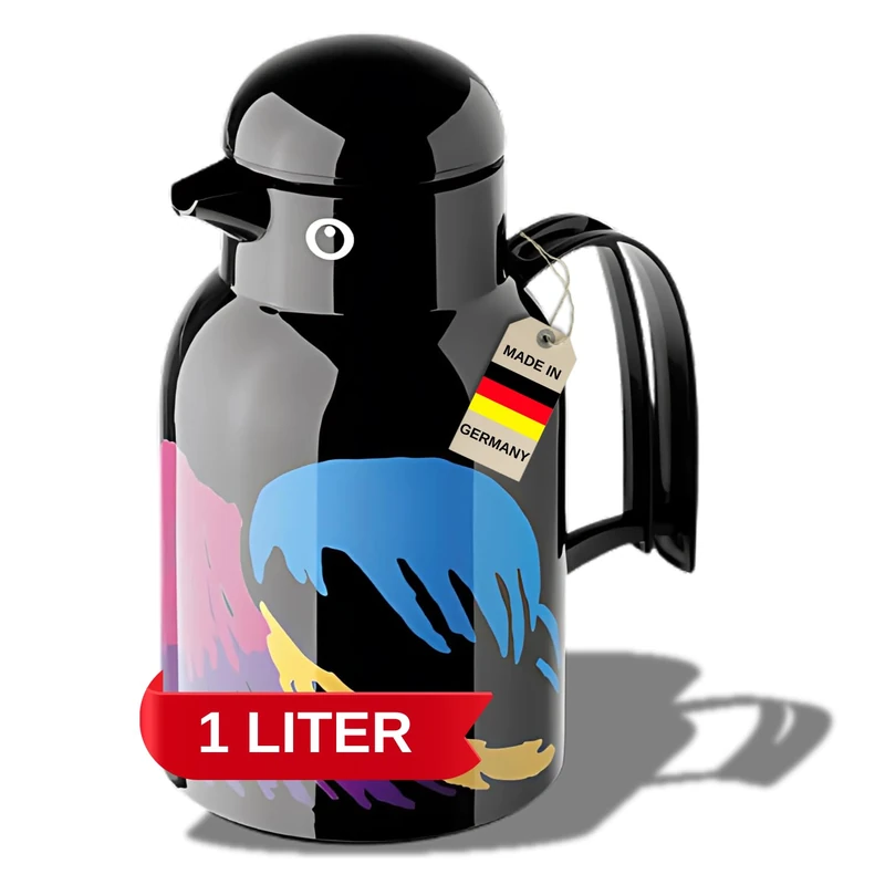 Helios Thermo-Bird Vacuum Jug Black-Bird 1 Litre