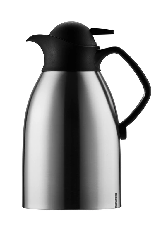 Helios Enduro Push Stainless Steel Vacuum Jug 1.5 Litre, Metallic