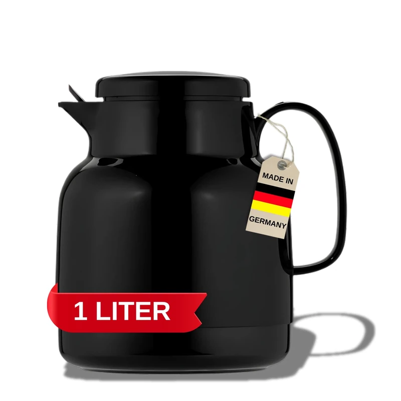 Helios Mondo+Teesieb Vacuum Jug Black 1 Litre