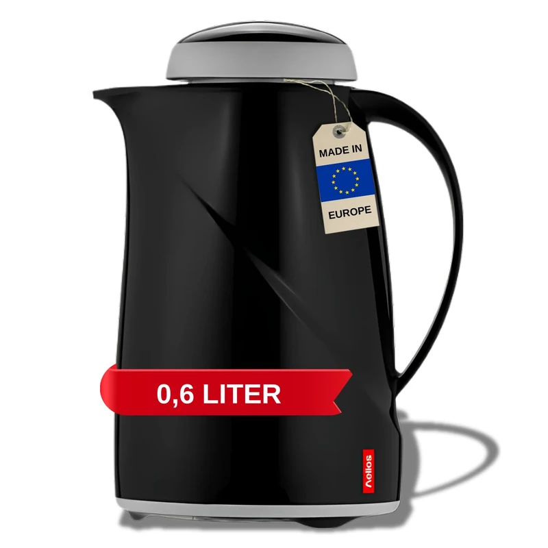 Helios Wave Mini Vacuum Jug Black 0.6 Litre