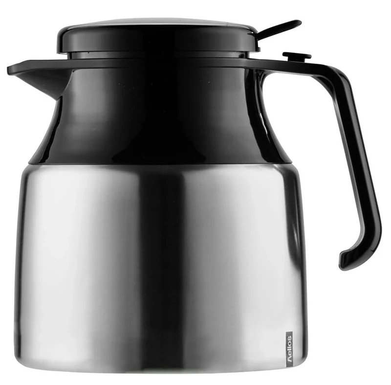 Helios Mondial Push Stainless Steel Vacuum Jug 1.3 Litre, Metallic