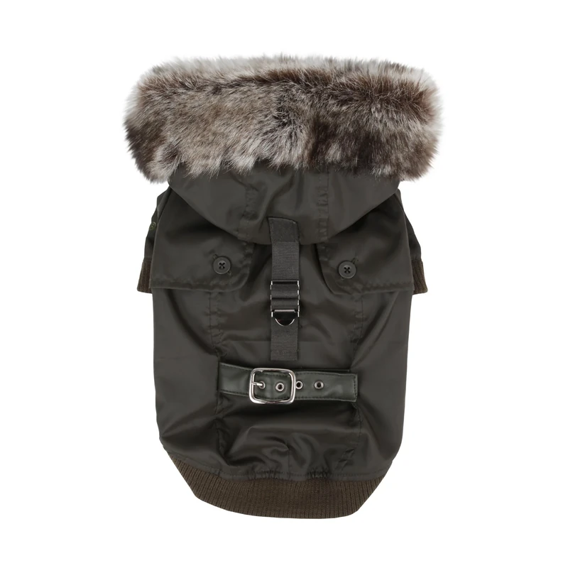 Puppia Authentic Greatcoat Winter Dog Coat, Small, Khaki