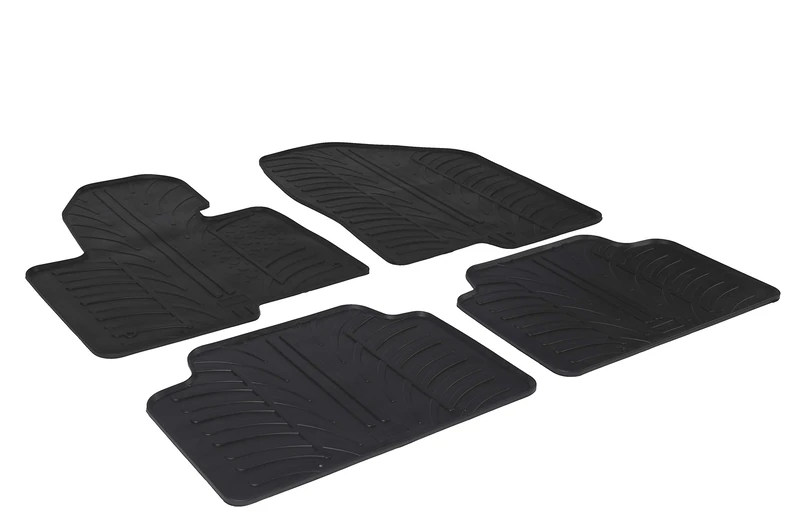 Rubber Car Mats Set Rubber Mat Hyundai Santa Fe Plus T Profile Mounting Clips, 4 Pieces