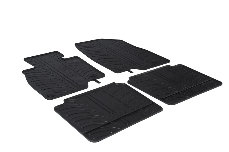 GLEDRING Set of Rubber Mats Compatible with Mazda 6 2012 Onwards (T Profile 4 Pieces + Mounting Clips)