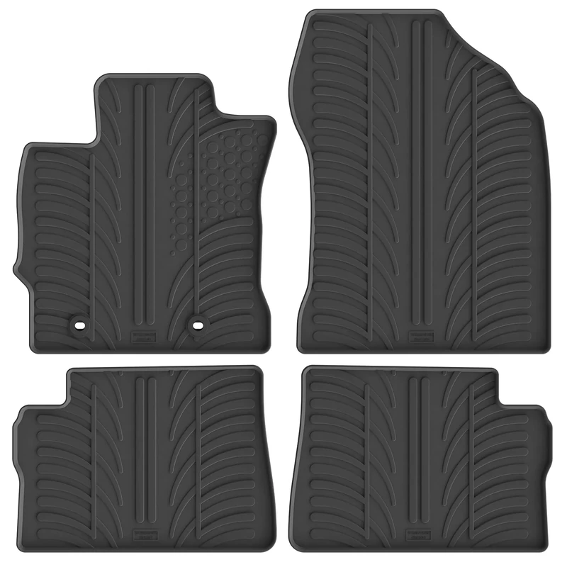Rubber Mat Set Compatible with Toyota Auris HB/Touring Sport/Hybrid 2012- (T-Profile 4-Piece + Mounting Clips)