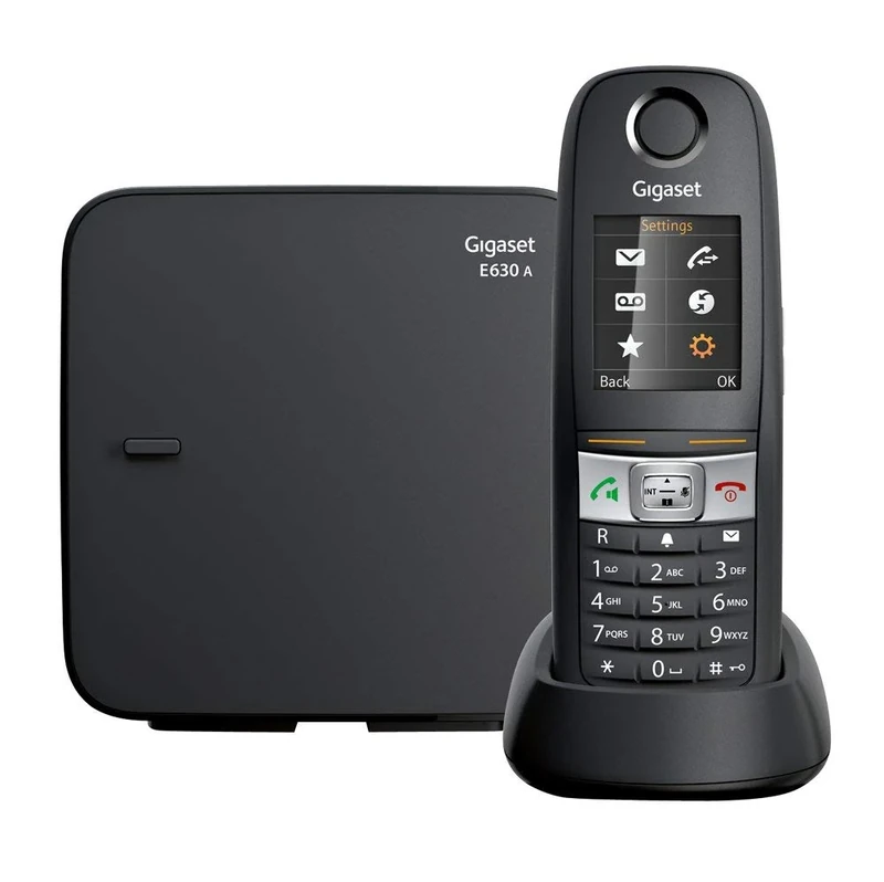 Gigaset E630A - Robust Cordless Phone with Answering Machine - Water-Resistant, Dust-Protected, black