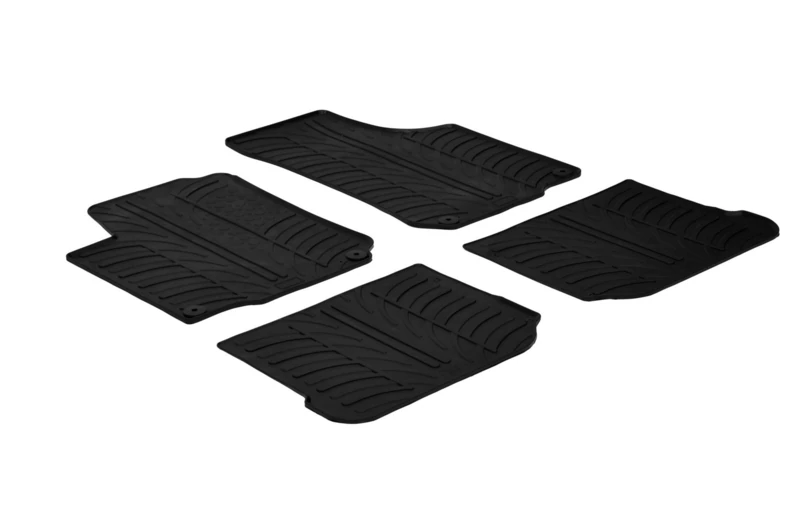 Gledring Rubber Mat Set Compatible with Volkswagen Golf IV 5-Door/Bora/Beetle & Seat Leon/Toledo 1M & Skoda Octavia I (T Profile 4-Piece + Mounting Clips)
