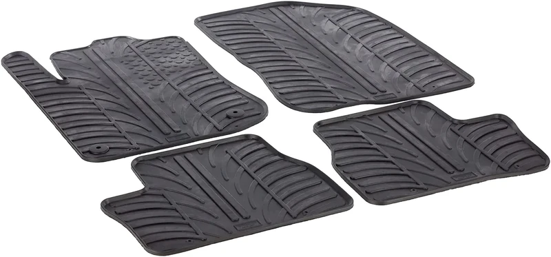 Gledring Rubber car mats set LHD compatible with Peugeot 2008 incl. Crossover 2013-2019 (T profile 4-pieces + mounting clips)