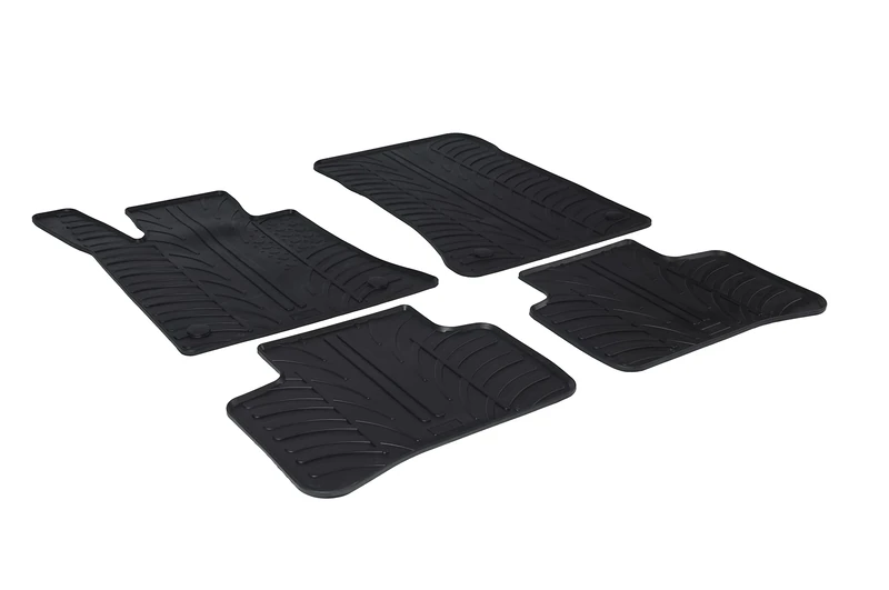 Gledring Set of Rubber Mats Compatible with Mercedes GLK X204 2008- (T-Profile 4-Piece + Mounting Clips)