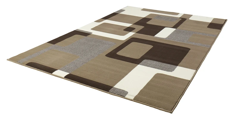 Hanse Home Retro Living Room Rug Short Pile Graphic Pattern Modern Abstract Design Velour Rug for Dining Room, Living Room, Children's Room, Hallway, Bedroom, Kitchen - Brown Cream, 120 x 170 cm