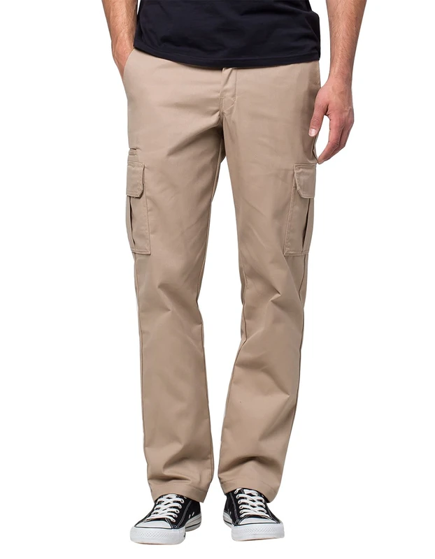 Dickies Men's Slim-Straight Stretch-Twill Cargo Pant, Desert Sand, 30W / 30L