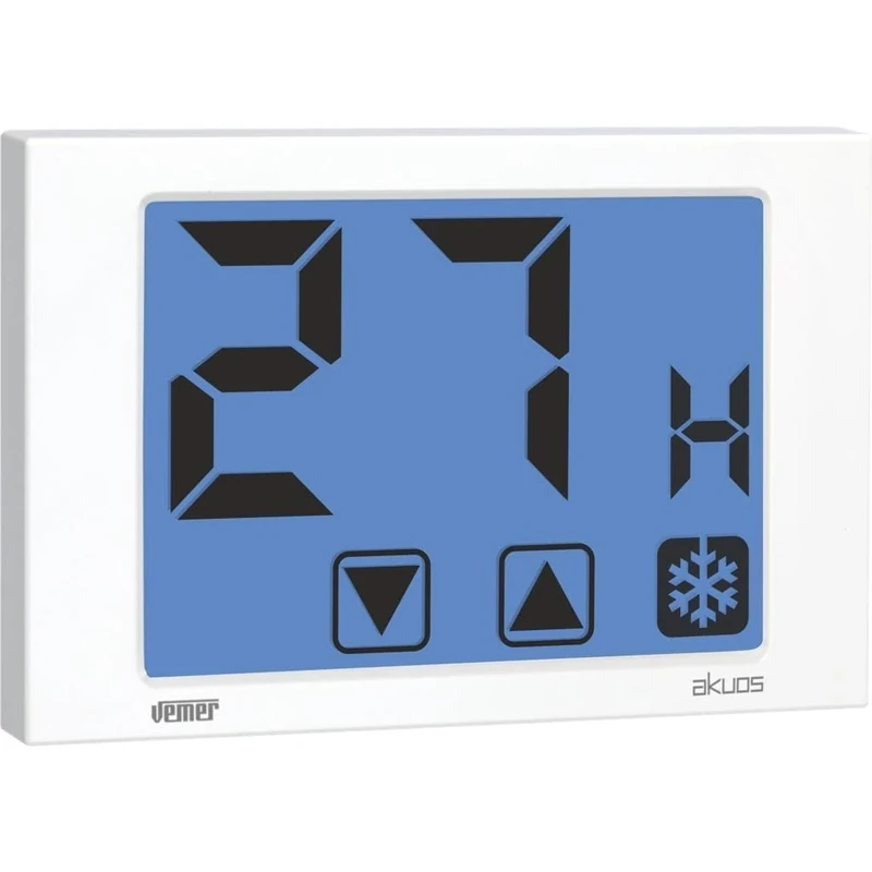 VEMER VE476800 Model AKUOS Bianco Wall-mounting humidistat with LCD Display. 230Vac, Color White
