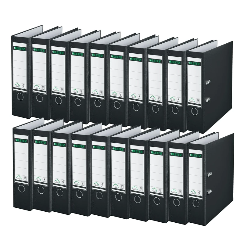 Leitz Quality Folder 180° Plastic 80 mm Black Pack of 20