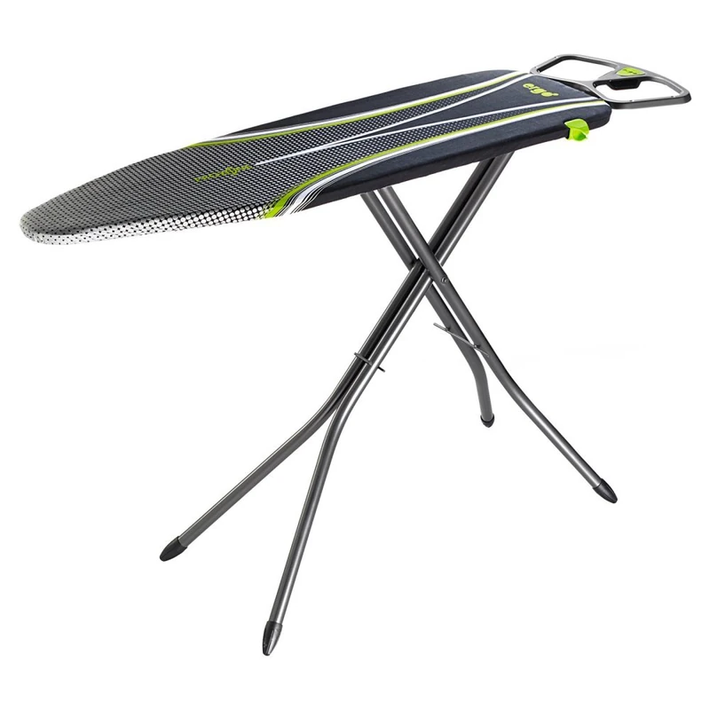 Minky Ergo Ironing Board - Green, 122 x 38 cm Iron Board, 100% Cotton With Heat Reflective Metallic Coating, Adjustable Height Up To 92 cm, Sturdy Ironing Board With Non-Slip Feet, Made in The UK