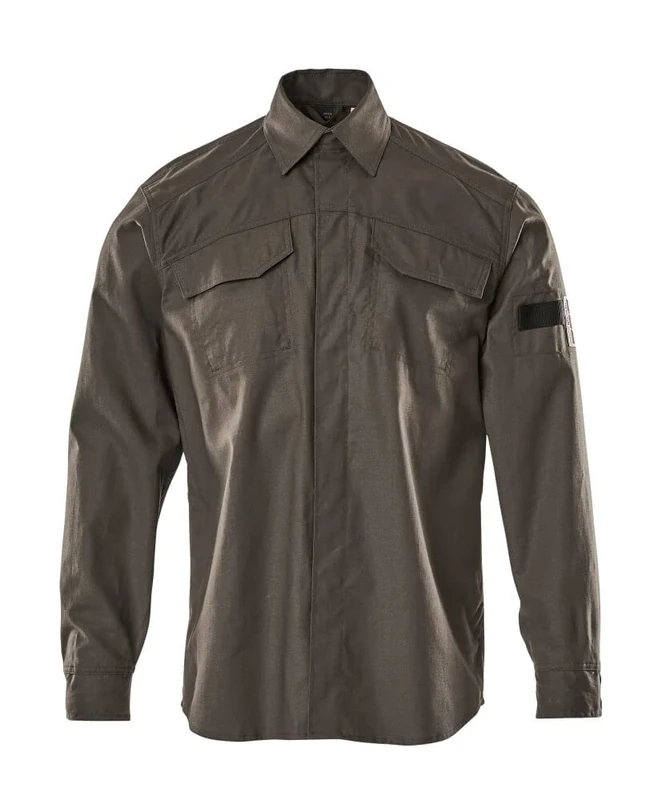 Mascot 09004-142-18 Ternitz Multisafe Multi Protective Modern Fit Shirt, Size 47-48, Dark Anthracite