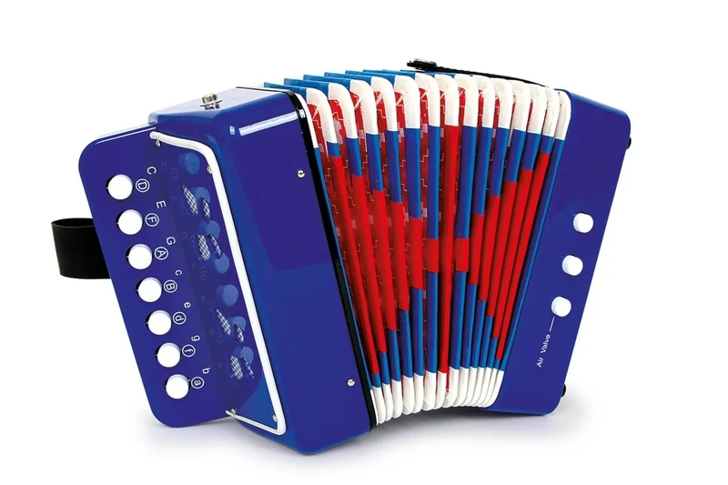 small foot 3318 childrens play Accordion "Blue", promotes early musical education, musical toy with strap, from 3 years old