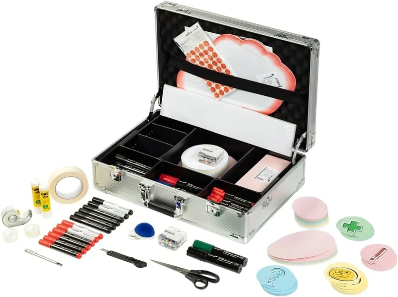 Legamaster Professional Workshop Case 3200-pcs - high-quality case made of aluminium with accessories for seminars, presentations and moderations