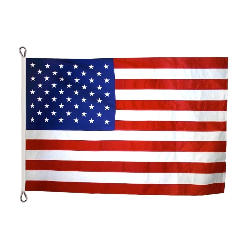 Annin American Flag 12x18 ft. Nylon SolarGuard Nyl-Glo Flagmakers, 100% Made in USA with Sewn Stripes, Embroidered Stars and Roped Heading. Model 2360