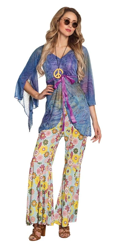 Boland Adult Flower Woman Costume with Trousers, Shirt and Necklace Set – Size 10/12