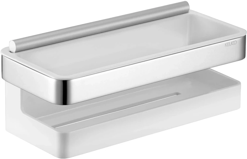 Keuco 12759010000 Shower Basket Synthetic Insert - Chrome/ White/ Glass Wiper