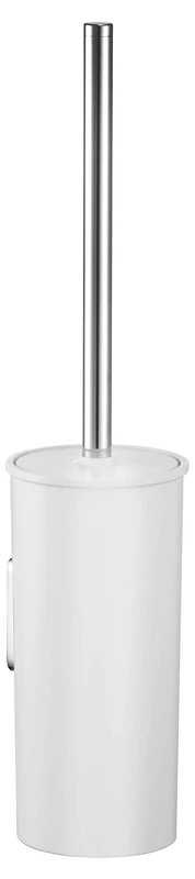 Keuco 12764010100 Opaque Synthetic Toilet Brush Set - Chrome/ White
