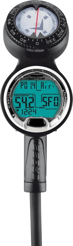 Cressi Leonardo Diving Console - Black, 3 Bar