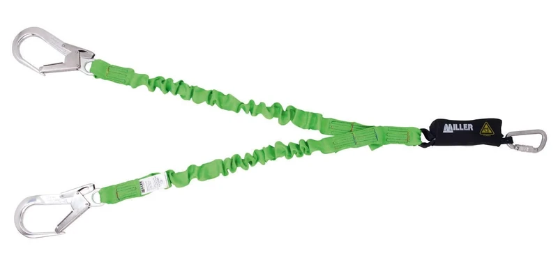 Honeywell 1028522 Twin Many Edge Tested with Shock Absorption, 2 and Carabiner, 1/4T, Aluminium, 2 m