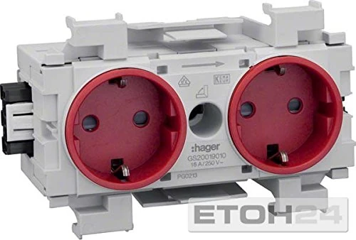 Hager Ecoline – Base SCHUKO Ecoline Double Red