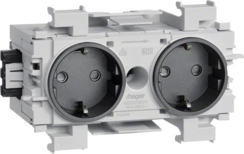 Hager Ecoline – Base SCHUKO Ecoline Double Black