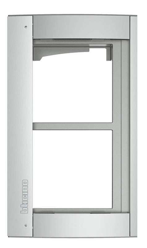 Bticino 350221 Cover Frame 2-Module Including Module Support for SFERA Door Station Aluminium (Allmetal)