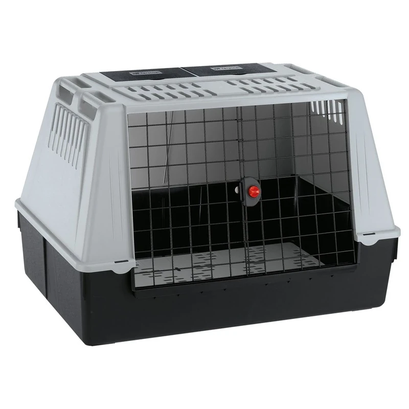 Ferplast Dog Carrier for Car Dog Transport Box ATLAR CAR 100, Ventilation grids, Storage compartments, Draining pad included, 100 x 60 x h 66 cm.