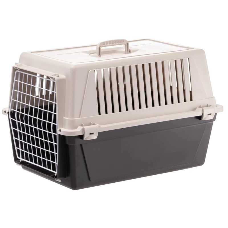 Ferplast Dog Carrier, Secure, Practical, Easy to Clean, Durable Medium Dog Travel Box Cage up to 15 Kg. 60 x 40 x h.38 cm. Black